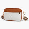 PU Tassel Double Patchwork Crossbody Bag White