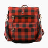 Leather Buffalo Plaid Backpack RedBlackCheckered