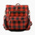 Leather Buffalo Plaid Backpack RedBlackCheckered