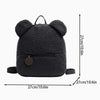 Cute Cartoon Plush Bear Mini Backpack Black