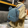 Cute Cartoon Plush Bear Mini Backpack DeepSkyBlue