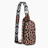 Leather Leopard Print Chest Bag BrownLeopard