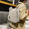 Cute Cartoon Plush Bear Mini Backpack Ivory