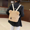 Cute Cartoon Plush Bear Mini Backpack Beige