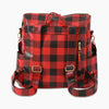 Leather Buffalo Plaid Backpack RedBlackCheckered