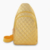 Sewing Leather lattice Chest Bag Yellow