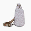 Leather Leopard Print Chest Bag PurpleLeopard