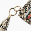 ID Holder Keychain Card Holder BrownPythonPattern