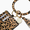 Wristlet Bracelet Keychain Pocket Credit Card Holder Leather BrownLeopard