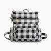 Leather Buffalo Plaid Backpack WhiteBlackCheckered