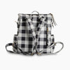 Leather Buffalo Plaid Backpack WhiteBlackCheckered