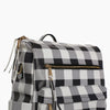 Leather Buffalo Plaid Backpack WhiteBlackCheckered