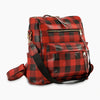 Leather Buffalo Plaid Backpack RedBlackCheckered