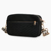 PU Tassel Double Patchwork Crossbody Bag Black