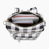 Leather Buffalo Plaid Backpack WhiteBlackCheckered