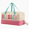 Monoblanks BLESSED Embroidery Travel Bags PeachPuff