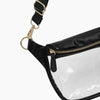 Monoblanks Clear PVC Women Sling Bag Black