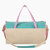 Monoblanks Embroidery PU Women Duffel Bag Cyan