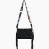 Monoblanks Leather Fringe Crossbody Sling Bag Black