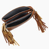 Monoblanks Leather Fringe Crossbody Sling Bag Brown