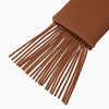 Monoblanks Leather Fringe Crossbody Sling Bag Brown