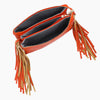 Monoblanks Leather Fringe Crossbody Sling Bag DarkOrange