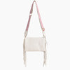 Monoblanks Leather Fringe Crossbody Sling Bag White