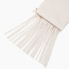 Monoblanks Leather Fringe Crossbody Sling Bag White