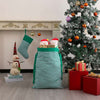 Monoblanks Customizable Christmas Santa Claus Drawstring Canvas Bag Green