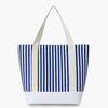 Monoblanks Design Your Own Customizable Shopping Canvas Striped Tote Bag Blue