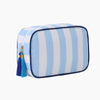 Monoblanks Women Striped Canvas Makeup Bag SkyBlue