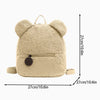 Cute Cartoon Plush Bear Mini Backpack Beige