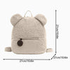 Cute Cartoon Plush Bear Mini Backpack Ivory