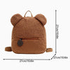 Cute Cartoon Plush Bear Mini Backpack Brown