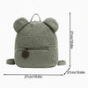 Cute Cartoon Plush Bear Mini Backpack DarkOliveGreen