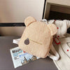 Cute Cartoon Plush Bear Mini Backpack Beige