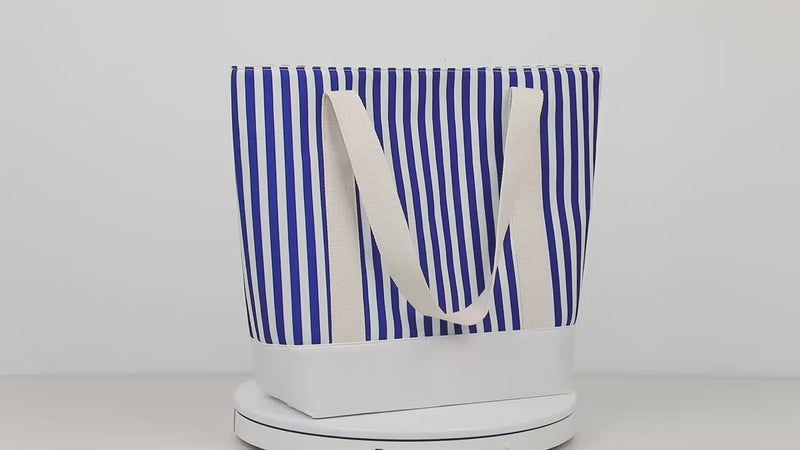 Shopping Bag Canvas Striped Tote