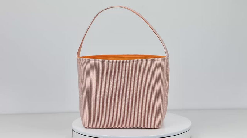 Seersucker Stripes Bucket Bag