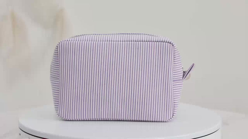 Seersucker Stripe Makeup Bag